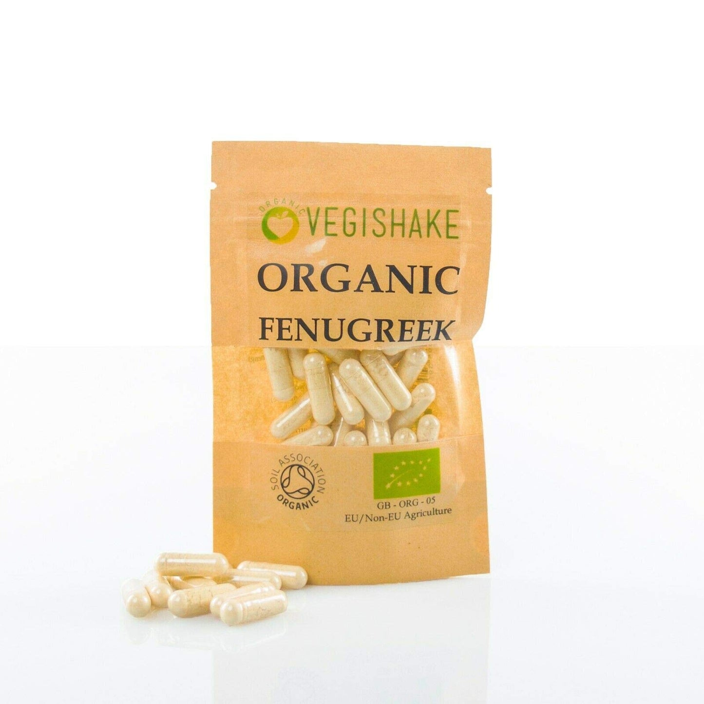 vegishake Organic Fenugreek HPMC Capsule 1140mg Supplements Personal Nutrition Inflammation Weight Appetite Suppressants Gastritis Detox & Cleanse Vegan Halal Kosher (60 Capsules)