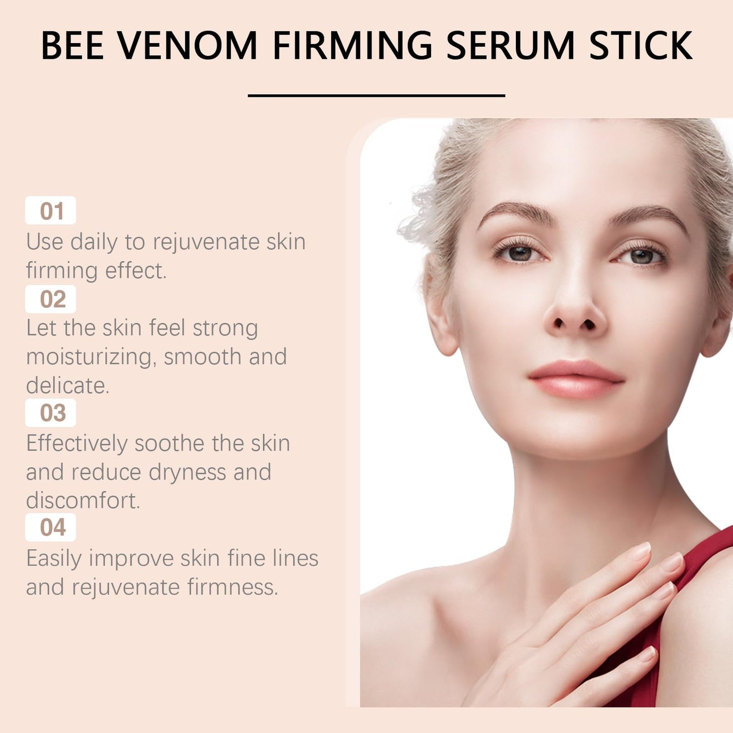 Bee Firming Serum Stick – Skin Care Cream with Bee Serum, Downplay Wrinkles, Firms Face & Body, Suitable for All Skin Types