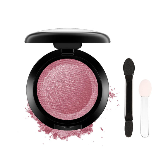 Generic Dark Pink Single Color Glitter Eyeshadow with Brush, Shimmering Pressed Powder, Highly Pigmented Sparkly Eyeshadow for Girls Women, Waterproof and Long-Lasting for Women Party, Stage Looks