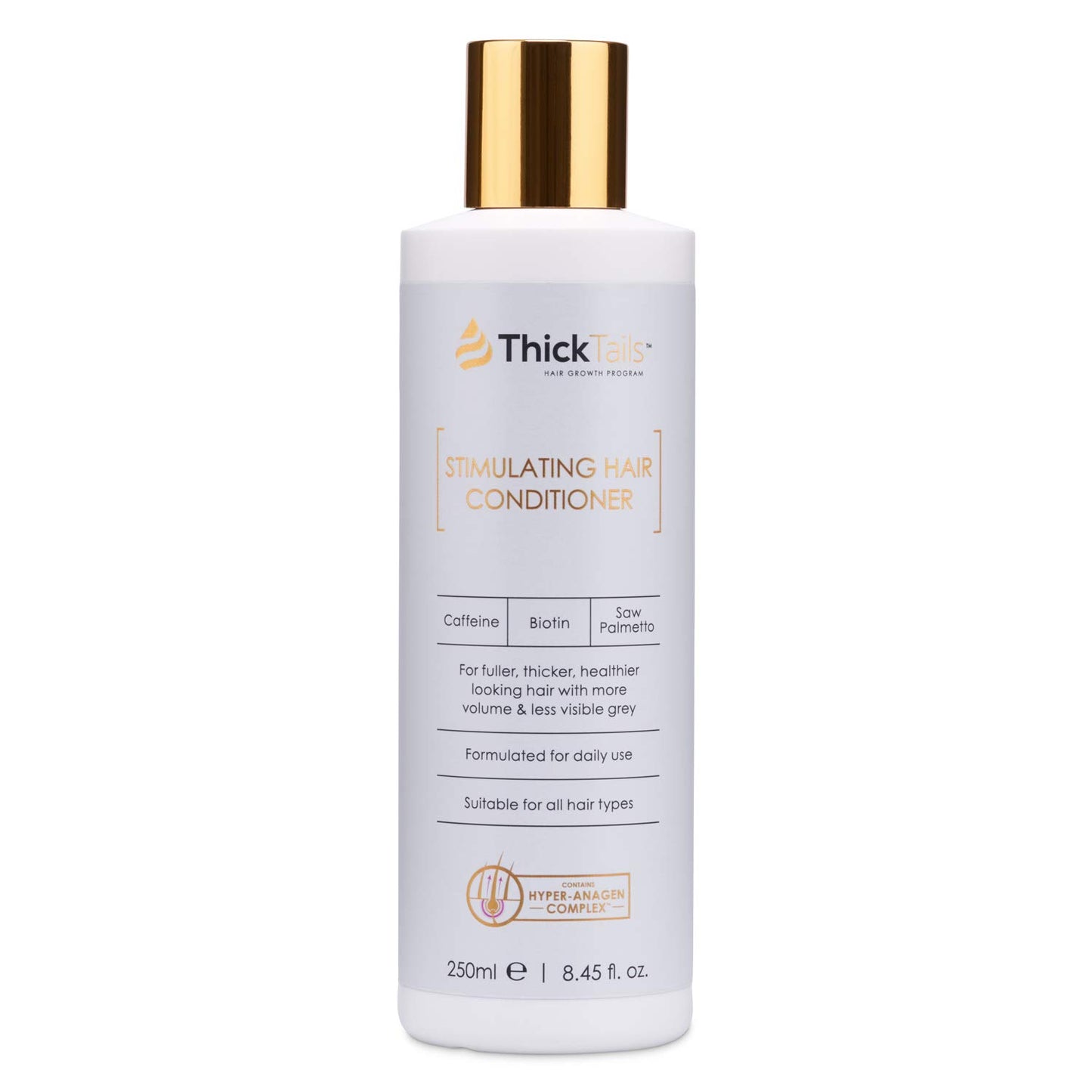 ThickTails Hair Growth Conditioner For Women - For Thinning Hair & Breakage Due to Menopause, Stress, Postpartum Recovery. Anti Hair Loss Thickening Regrowth Treatment DHT Blocker. Biotin, Caffeine