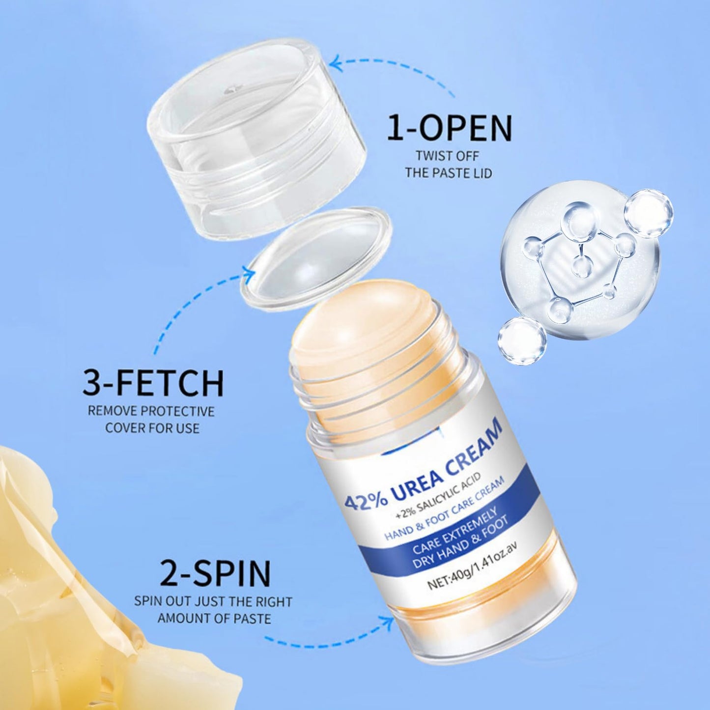 Urea Foot Cream - Urea Cream - Foot Cream 42 Percent for Cracked And Dry Skin - Foot Moisturiser Repair Cream Skin Care Hands & Feet - Heel Balm for Cracked Heel