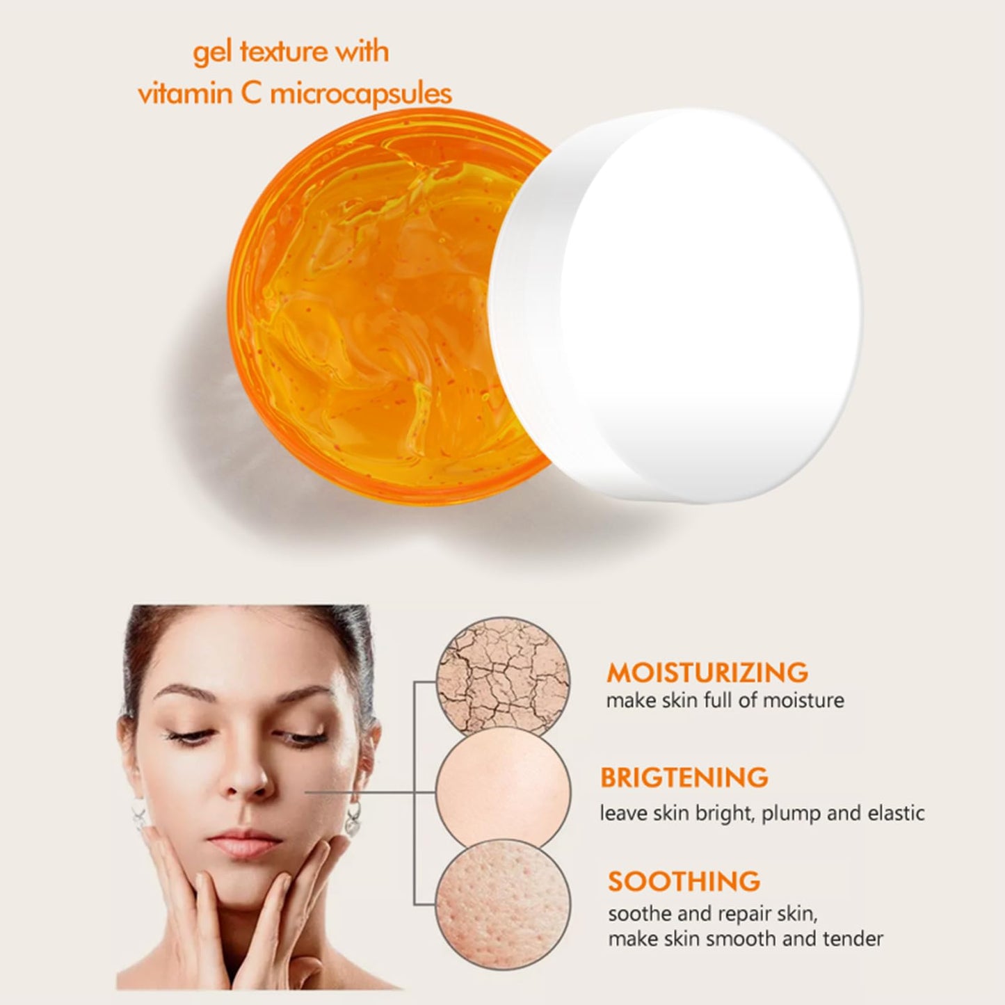 Vitamin C Sleep Overnight Face Mask, Hyaluronic Acid Moisturising Sleeping Mask For Shrink Pore, Hydrating & Brightening Gel Face Mask, Korean Face Mask, Vitamin C Anti Aging Face Cream