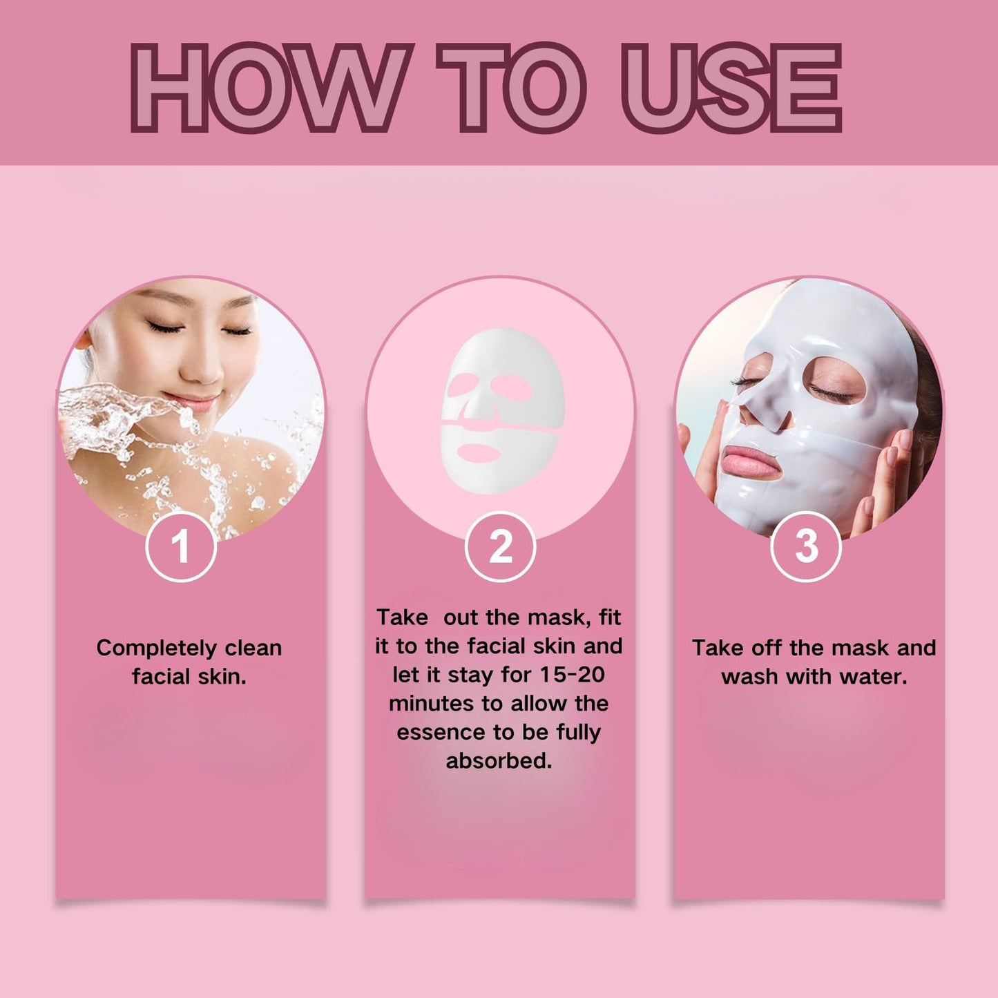 TBeautfave 5PCS Glass Skin Collagen Mask - Deep Hydrating Face Mask - Korean Skincare Face Masks for Firming & Moisturising - Collagen Face Mask Glowing, Reduce Fine Lines & Wrinkles, Firming