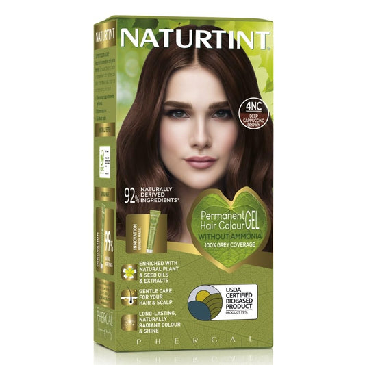 NATURTINT Naturtint Permanent Hair Colour, 4NC Deep Cappuccino Brown, Plant Enriched, Ammonia Free, Long Lasting Grey Coverage and Radiant Colour, Nourishment and Protection