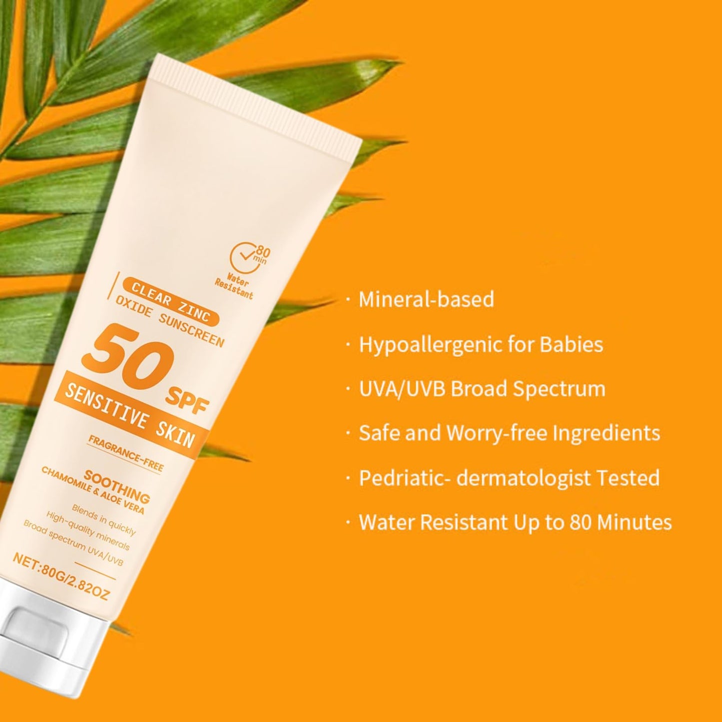 Baby Sun Cream SPF 50 | Kids Sunscreen for Sensitive Skin | Fragrance Free, Waterproof & Sweat-Proof | Mineral Sunscreen with Zinc Oxide & Aloe Vera | Holiday & Travel Essentials for Children
