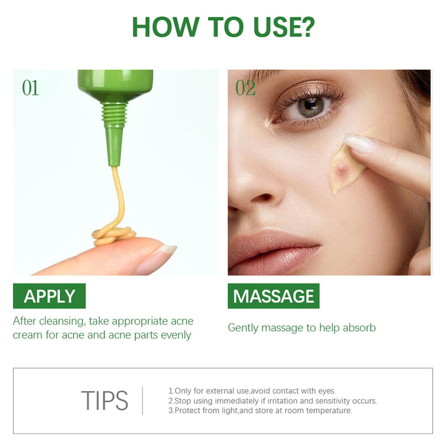 Anti Acne Face Cream, 3X Centella Face Ance Gel, Spot Cream for Acne Treatment and Spot Treatment Shrink Pores, Acne Scars Recovery, Control Sebum Secretion, Relieves Redness &Anti-Bacterial