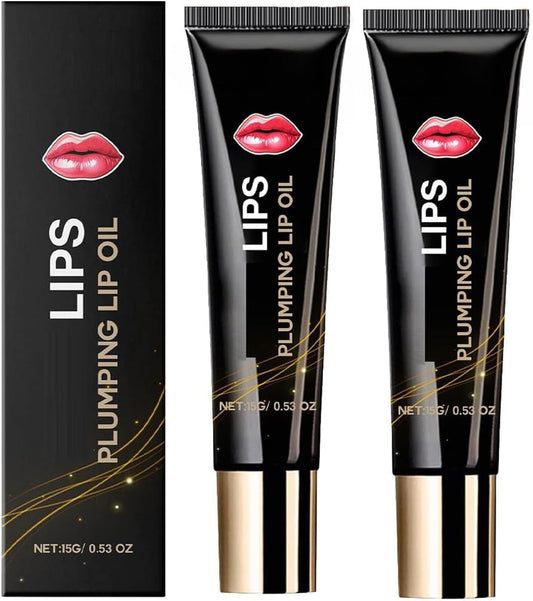 WujialingMM Plumpify Plumping Serum Oil, Plumpify Lip Oil Plumper, Natural Lip Boosting Serum, Moisturizing Plumping LipSerum, Hydrating & Nourishing Lips Oils, Reduce Lip Lines, EverydayLip Care (2Pcs)