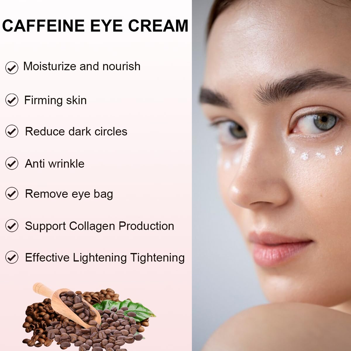 IZBEAUVO Caffeine Eye Cream, Eye Cream Anti Aging,Dark Circle Eye Cream,Eye Bags Remover Of Caffeine Eye Serum, Eye Cream For Dark Circles,Fade Fine Lines,Puffy Eyes Bags Under Eyes,Anti Wrinkle