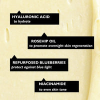 UpCircle Night Cream with Hyaluronic Acid + Niacinamide 55ml - Nourishing and Unscented for Sensitive Skin Anti-Ageing Properties - Vegan Cruelty-Free
