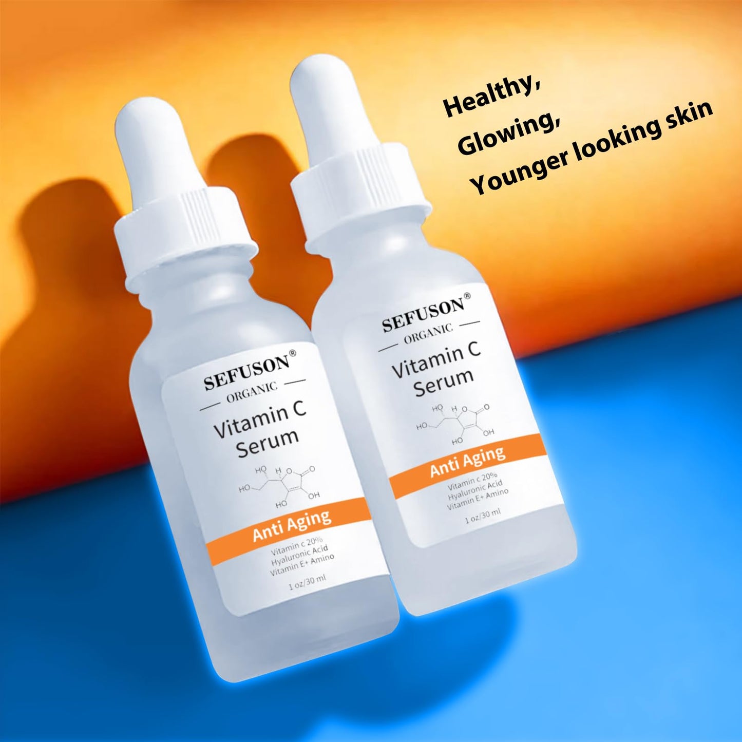 SEFUSON Vitamin C Serum Face, With Hyaluronic Acid, Vitamin E,20% Vitamin C for Anti-wrinkle, Dark Circle, Restore & Boost Collagen, Firming skin - 1Oz