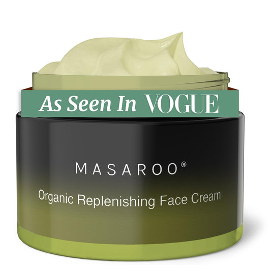 Masaroo Organic Face Cream & Face Moisturiser: Natural Moisturiser Face Women & Men - Face Cream Women for Day & Night - Anti Aging Cream with Vitamin C, E & Natural Collagen, 100g