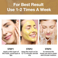 FANFALUV Turmeric Clay Mask-Organic Face Masks Skincare With Vitamin C Helps To Reduce Acne And Dark Spots,Anti-Aging,Firms Skin,Blackhead Remover,Even Out Skin Tone-Turmeric Clay Face Mask (100g)