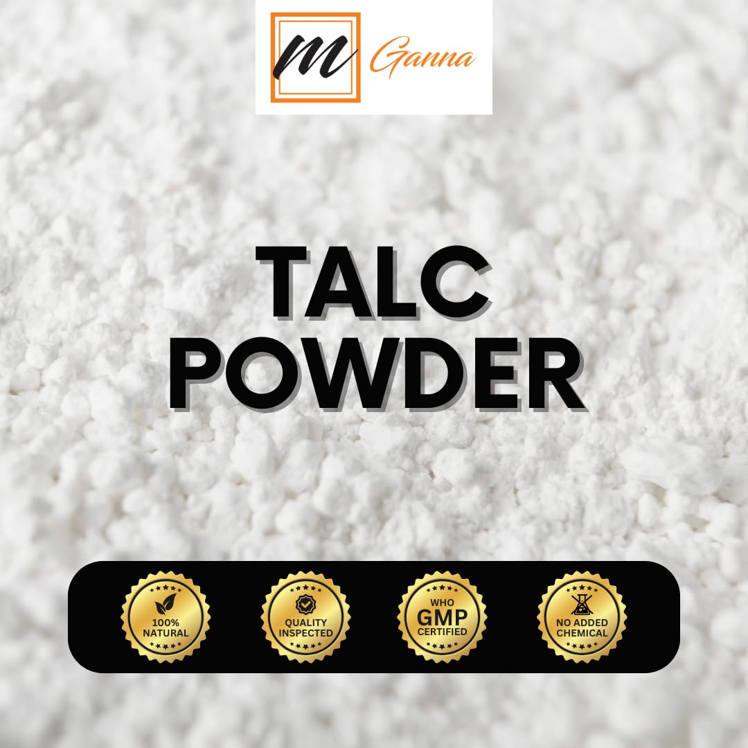 mGanna 100% Natural Talc Powder for Facial Make-up and Cosmetic formulations 0.5 LBS / 227 GMS