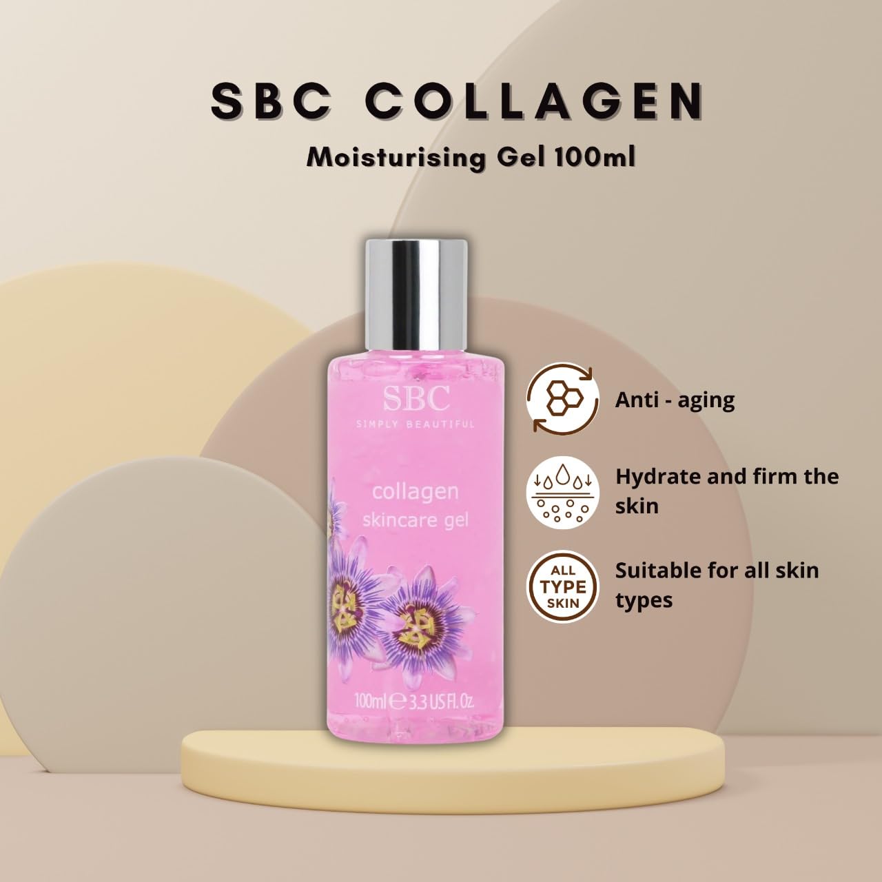 DCF Success SBC Skincare Hydra-Collagen Moisturising Gel 100 ml & Award-Winning Day & Night Cream 100ml Anti-Ageing, Oil-Free Face & Body Moisturiser for Sensitive, Mature Skin