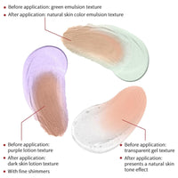 Yoowan 3Pcs Cc Red Correct Cream,Cc Cream Foundation,C-c Cre-am Tinted Moisturiser,C-c Cre-Am Colour Correcting,Spf 25,Colour Changing Foundation,Cover Up Blemish(Purple+Green+Transparent)