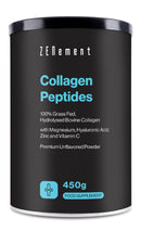 Zenement Collagen Peptides - Hydrolysed Collagen Powder (Type I, III) from Grass-fed Cattle - with Magnesium, Hyaluronic Acid, Zinc, and Vitamin C - Unflavoured - High Solubility - 450g