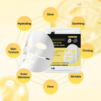 IZBEAUVO Snail Mucin Glass Glow Hydrogel Face Masks Skincare, Overnight Collagen Face Mask, Snail Mucin Serum Mask, Glass Skin Face Mask, Korean Face Mask For Hydration Boost,Radiant,Smooth,Firm,6EA Sheet Mask