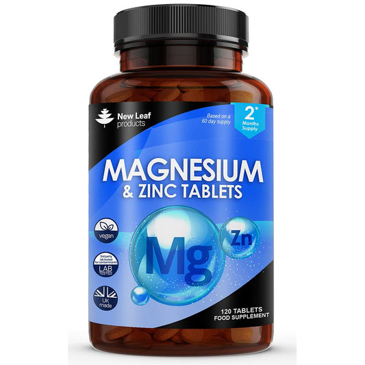 Magnesium Supplements 516mg - 120 Magnesium Tablets Supports Muscle Bone Health, Energy - High Strength Magnesium and Zinc Supplements Easy to Swallow Sleep Supplement (not Capsules) Vegan, UK Made