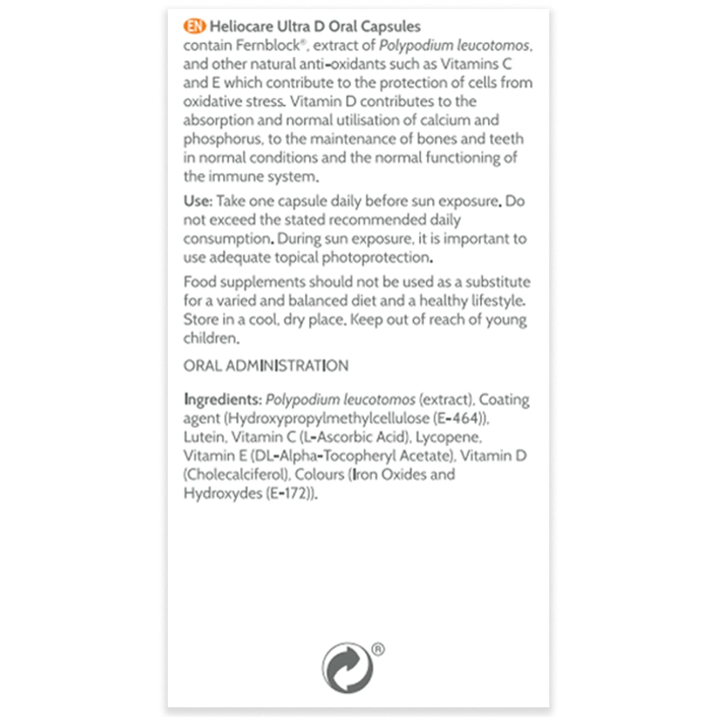 Heliocare® Ultra-D Capsules (30 Capsules) Vitamin D Supplements | Extra Protective Skin Care Boost - Prolong Suntan and Prevent Photoageing | Protects Against UVA, UVB, Visible and Infrared Hazards