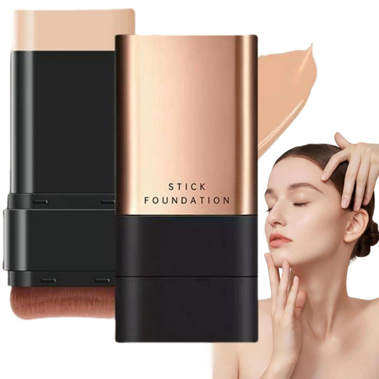 Xinyig 2 In 1 Luxury Anti-Wrinkle Foundation Stick,Makeup Multi-Use Full Coverage Concealer Stic/k,Eraser Foundation Sti/ck With Brush,Cream Foundation With Built-In Brush,Contour S/tick Foundation Sti/ck#2