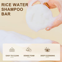 AuraBeen 2-in-1 Rice Water Shampoo & Conditioner Bar for Hair Growth with Coconut Oil & Argan Oil - Anti Hair Loss Shampoo Bar