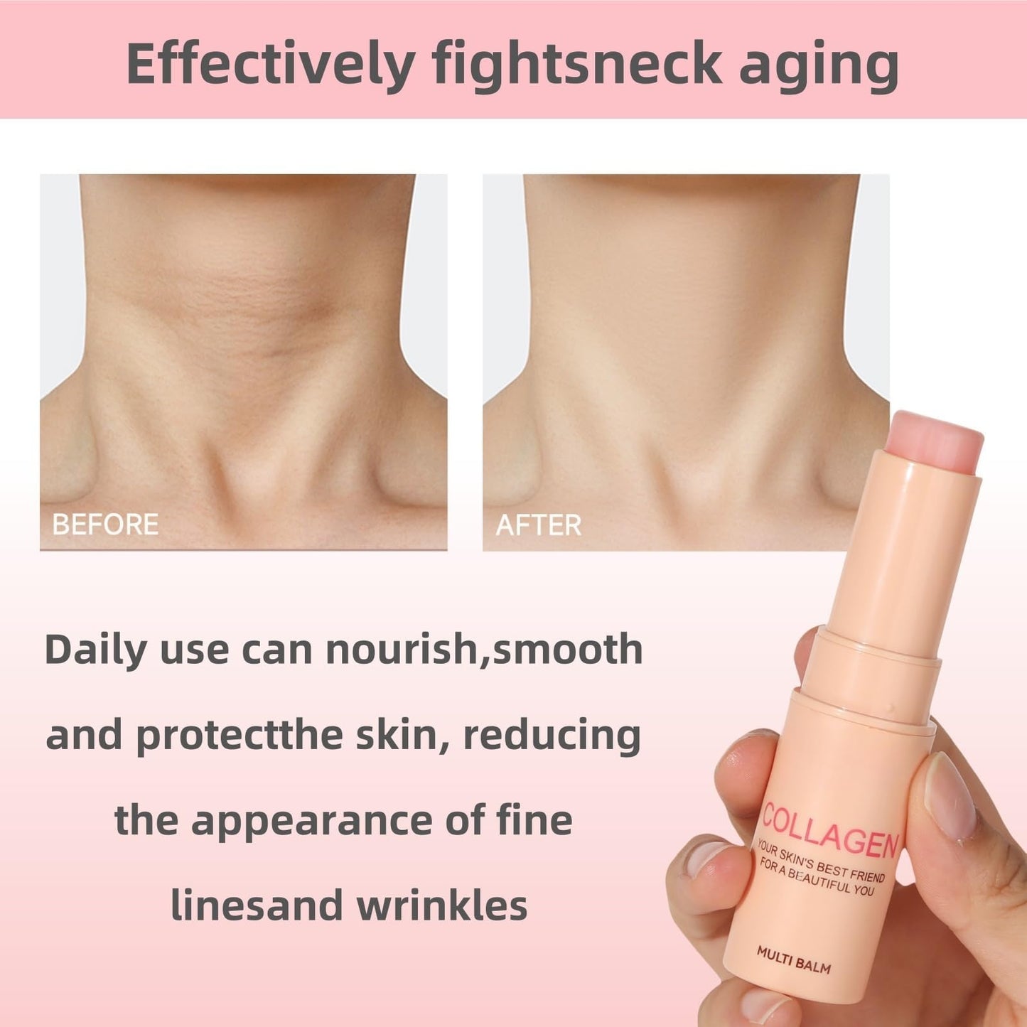 SEMECOMER Triple-Action Pure Collagen Wand: Anti-Wrinkle + Hydrating Balm for Face, Eye, Lip & Neck – Collagen-Boosting Moisturizer to Smooth Fine Lines, Revitalize Skin & Lock in Hydration, 7g