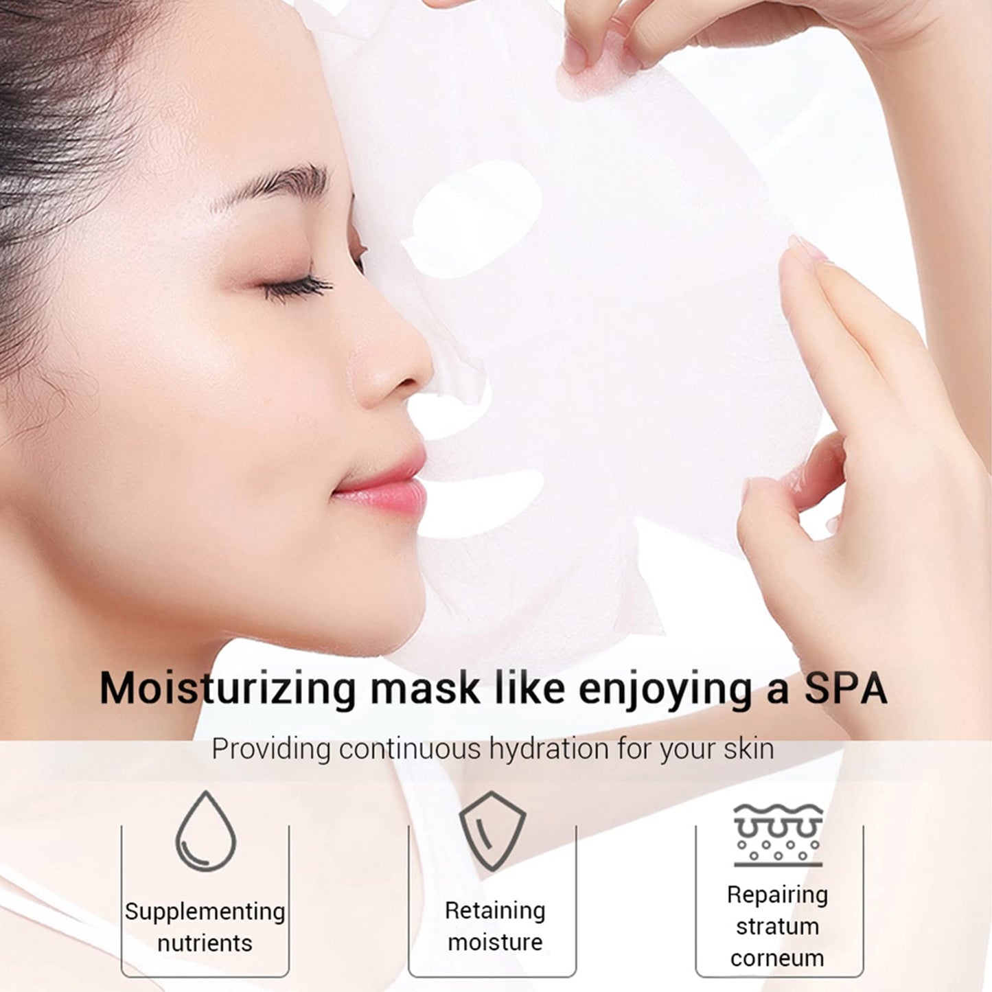 KAYZON Face Masks Skincare, Daily Care Facial Sheet Mask Pack, Aloe Vera Skincare Hydrating & Nourishing & Natural Ingredients for All Skin Types Moisturizing Essence Skincare (10pcs)