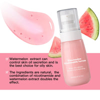 Watermelon Niacinamide Serum for Hydration, Hydrating Serum with Watermelon Extract for Radiant Glow, Niacinamide Serum for Glowing Skin, Moisturising Face Serum with Watermelon to Repair and Brighten