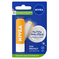 NIVEA Sun Protect Caring Lip Balm (4.8g), Lip Balm with Shea Butter and SPF 30, Protects Against UVA/UVB Rays with 24H Moisture, Lip Care