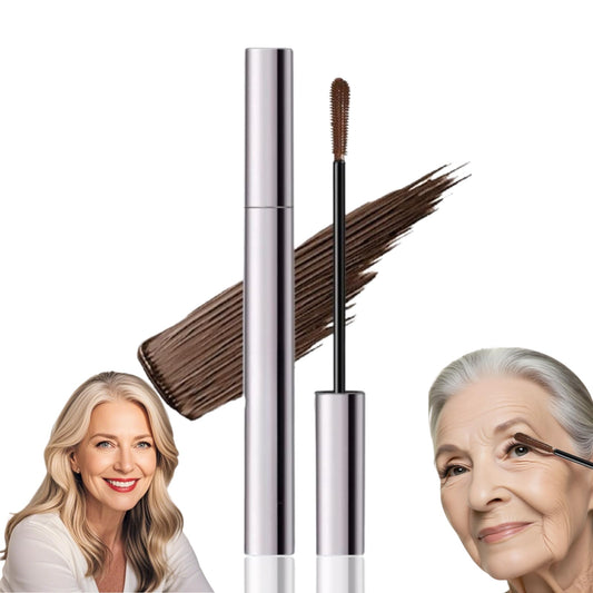 Brown Mascara for Older Women 60 Plus,Telescopic Mascara Volume and Length for older women,Tubing lash mascara for mature ladies Waterproof Lasting Smudge-proof,For Sensitive Eyes & Aging Lashes