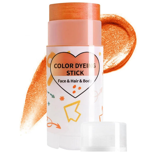 Yoowan Shimmer Orange Face Body Paint Stick,Waterproof Face Paint,Orange Fa-Ce Glitter,O-Range Fa-Ce Pa-Int,Body Crayons,Color Dyeing Stick,For Body And Hair,Washable,For Instant Makeup Effect,Party Makeup