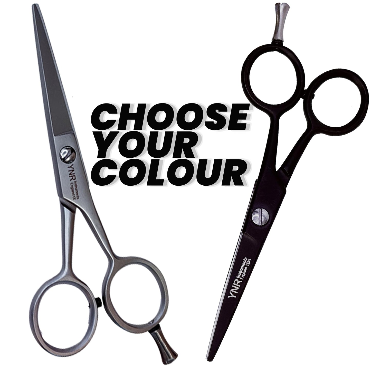 YNR Instruments England | Beard Moustache Scissors | Professional German Steel Mustache Trimming | Hand Forged Precision Edge Men Facial Hair Grooming Kit All Body Hair (Black)