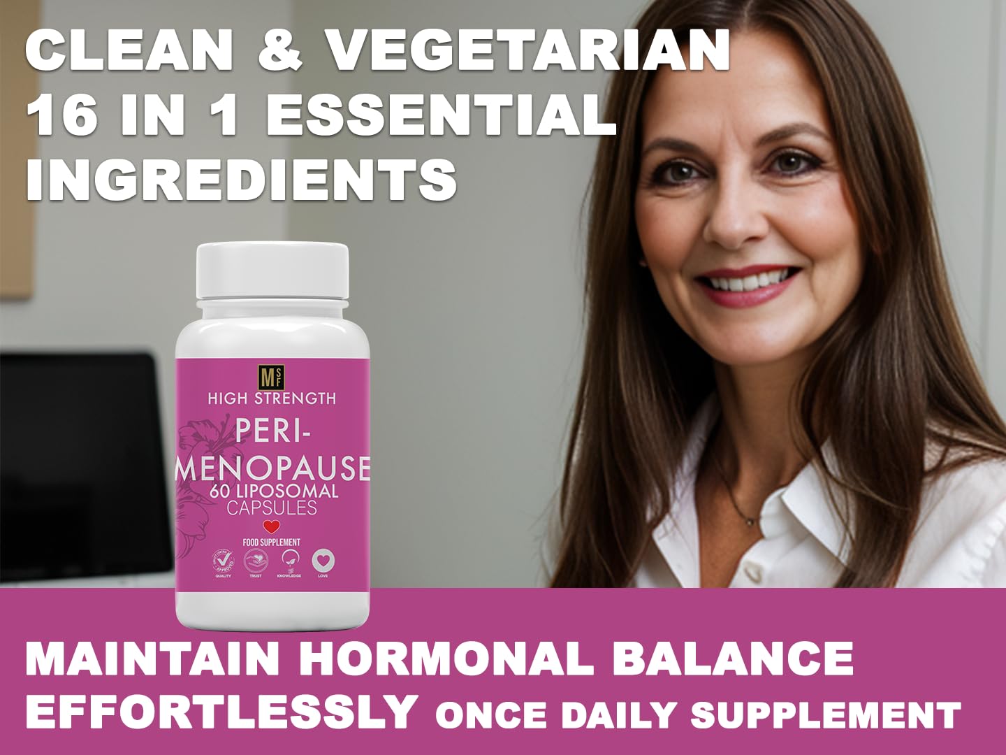 MetaSuperfoods Liposomal Perimenopause Womens 60 Multivitamin Capsules | Vegetarian | High Strength Women’s Vitamins | Menopause Supplement 1 A Day Non GMO