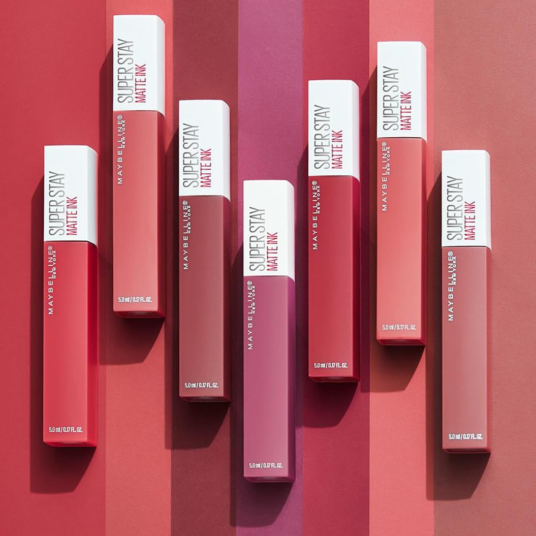 Maybelline Superstay Matte Ink Longlasting Liquid, Orange Red Lipstick, Up to 12 Hour Wear, Non Drying, 25 Heroine