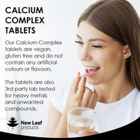 Calcium Magnesium Zinc and Vitamin D - Calcium Supplement - 120 High Strength Calcium Tablets Supplement Calcium Magnesium Vitamin D, Zinc Tablets - Calcium Complex Made in The UK by New Leaf