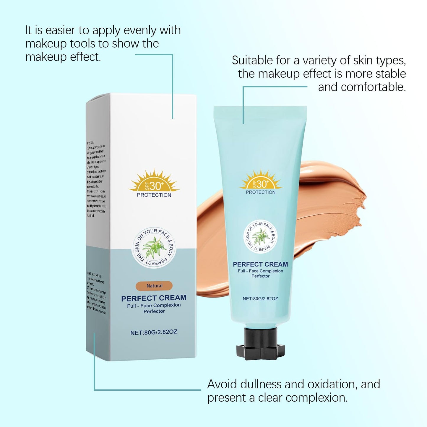 SHEBEEDO Natural Hydrating Camo Concealer, SPF 30 All Over Complexion Perfector, Body Coverage Perfector, Lightweight and Waterproof Foundation Full Coverage,Concealer for Mature Skin (Natural)