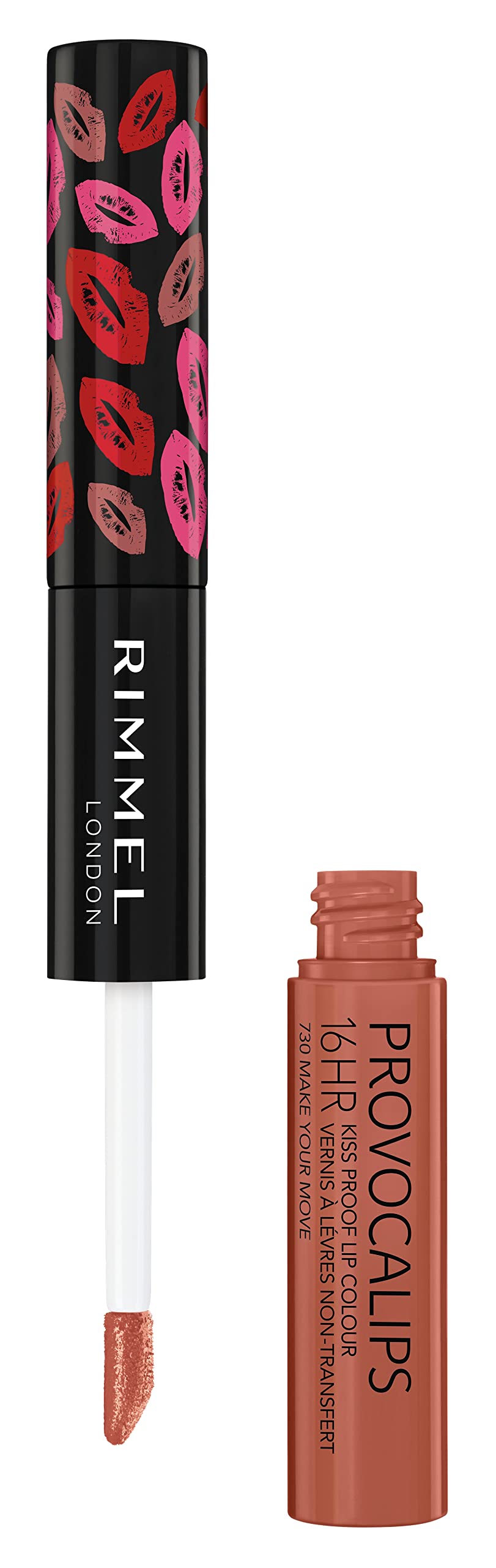 Rimmel London Provocalips 16HR Kiss Proof Liquid Lipstick, Long-lasting and Kiss-proof Formula for Shiny Touch, 730 Make Your Move (Pink), 7.5 ml