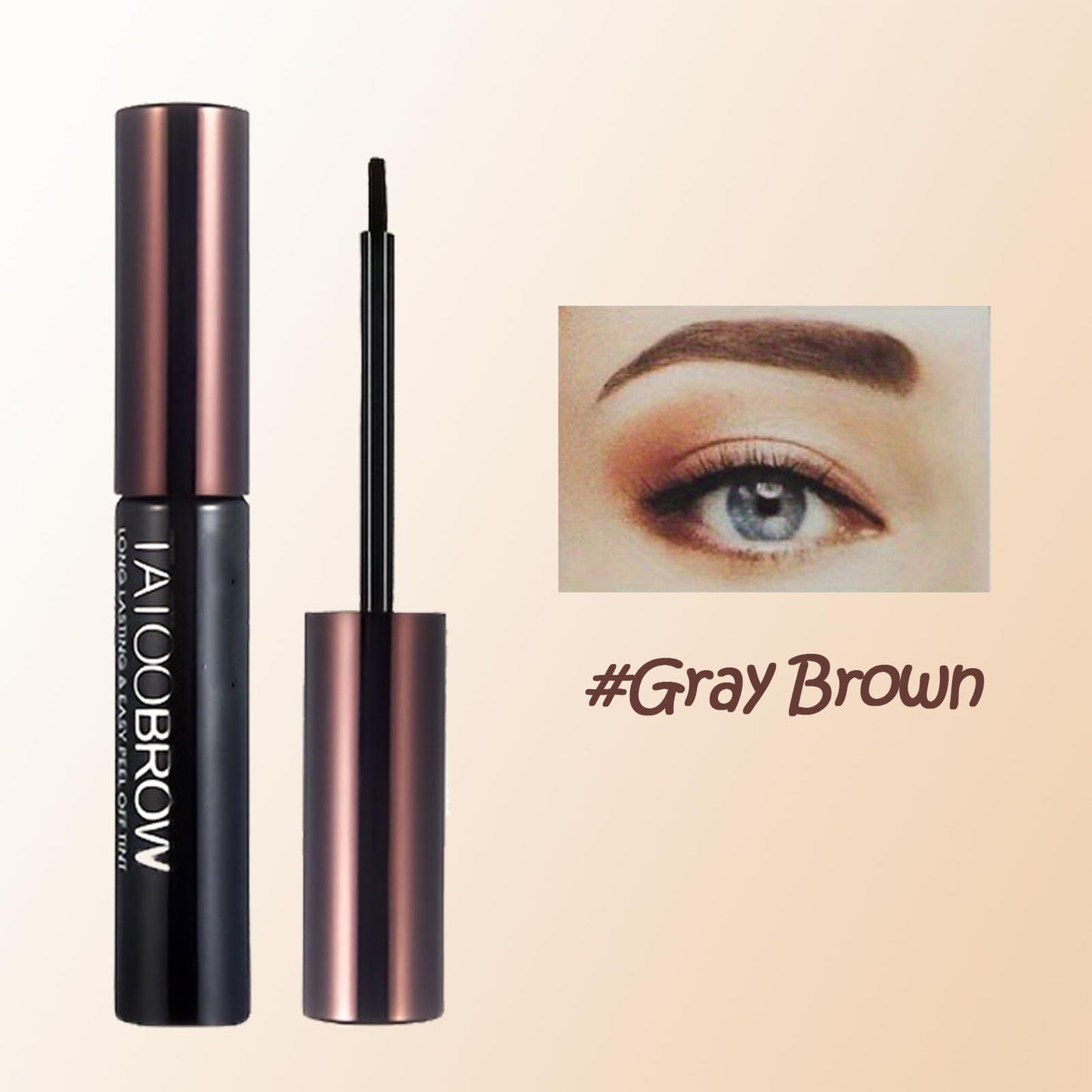 Generic Semi-Permanent Tattoo Brow Gel – Waterproof Peel-Off Eyebrow Tint for Defined, Natural-Looking Brows, Lasts Up to 3 Days(Gray Brown)