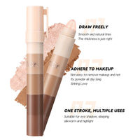 GUOUURR 5 in 1 Lazy Shimmer Eyeshadow Stick - Waterproof, Long-Lasting Creamy Eye Makeup for Natural & Sparkling Looks, Blendable Highlighter for Daily & Party - Eyebag Brightening Eye Shadow Pencils