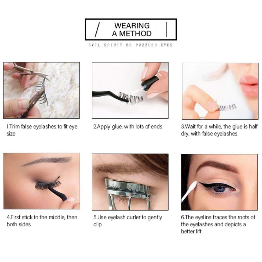 Elocoise False Eyelashes,3D Eye Lashes Reusable 4 Pairs Long Hand-made Faux Eyelashes for Eye Makeup (G107)