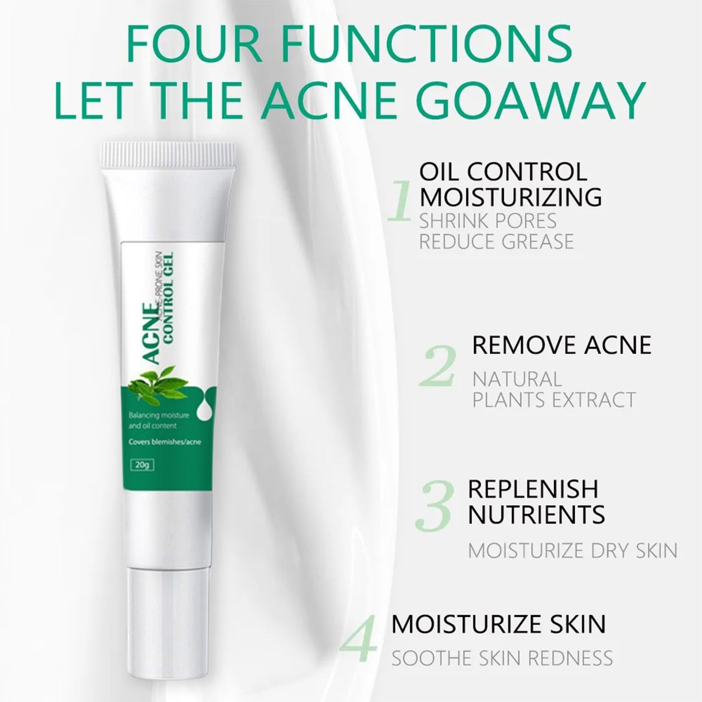 Anti Acne Face Cream, Tea Tree Face Ance Gel, Spot Cream for Acne Treatment and Spot Treatment Shrink Pores, Acne Scars Recovery,Control Sebum Secretion,Relieves Inflammation Redness & Anti-Bacterial