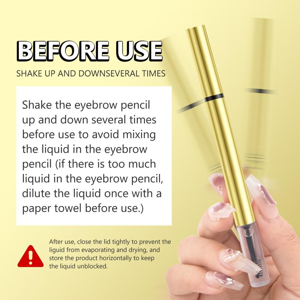 Generic Eyebrow Pen 2-in-1 Dual-Ended with Eyebrow Gel and Brow Brush, 4 Fork Tip for Natural Hair-Like Brows, Waterproof Long Lasting Defined Eyebrows (02# Dark Brown)