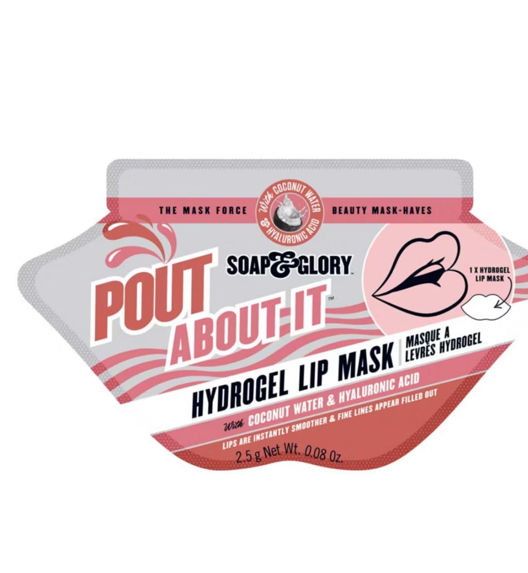Generic NEW Soap Glory Hydrogel Lip Mask, Pout About It, Hydrating, Plumping, Hydrogel Lip Mask