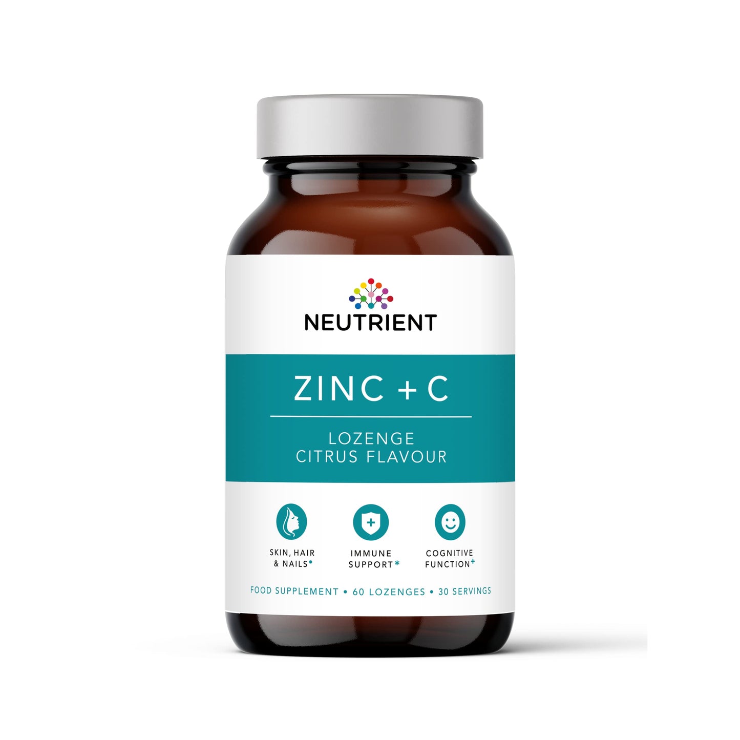 Neutrient Zinc Supplements - Bioactive Zinc Acetate with Added Vitamin C - Easy to Use Citrus Flavoured Lozenge