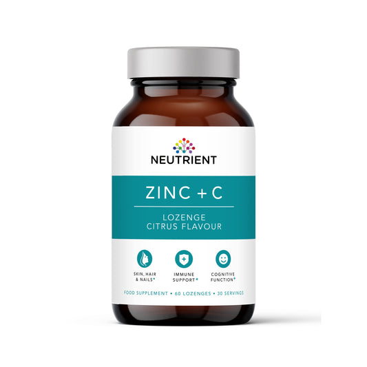 Neutrient Zinc Supplements - Bioactive Zinc Acetate with Added Vitamin C - Easy to Use Citrus Flavoured Lozenge