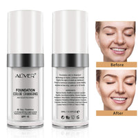 Flawless Colour Changing Foundation Makeup Base Warm Skin Tone Nude Face Moisturizing Liquid Cover Concealer Universal Shade for ALL Skin Makeup(2PCS)