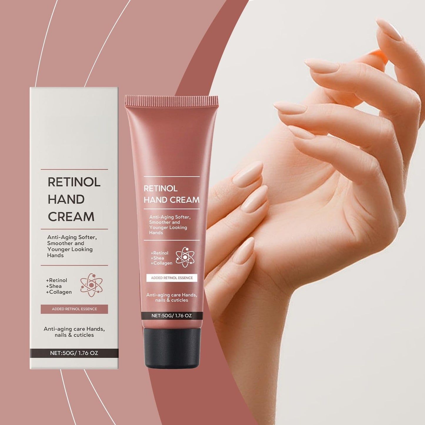 Mubuni 50G Retinol Anti-Aging Hand Cream,Firming Anti-Aging Hand Lotion,Relief Intense Moisture Hand Cream,Handcream for Very Dry,Retinol Moisturizer for Hands,Natural Moisturizer Handcream