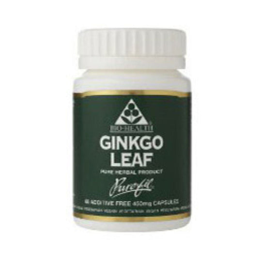 Bio-health Bio-Health Ginkgo Leaf 450mg Pure Herbal Food Supplement, Supports Blood Circulation, Mental Performance and Boosts Energy Suitable for Vegetarians and Vegans, Additive Free, 60 Capsules
