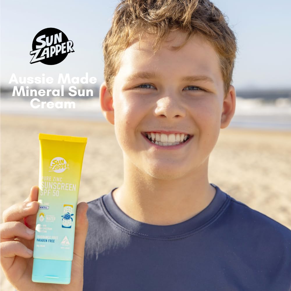 Pure Zinc Sun Cream SPF 50 Sun Zapper Reef Safe Mineral Zinc Sunscreen
