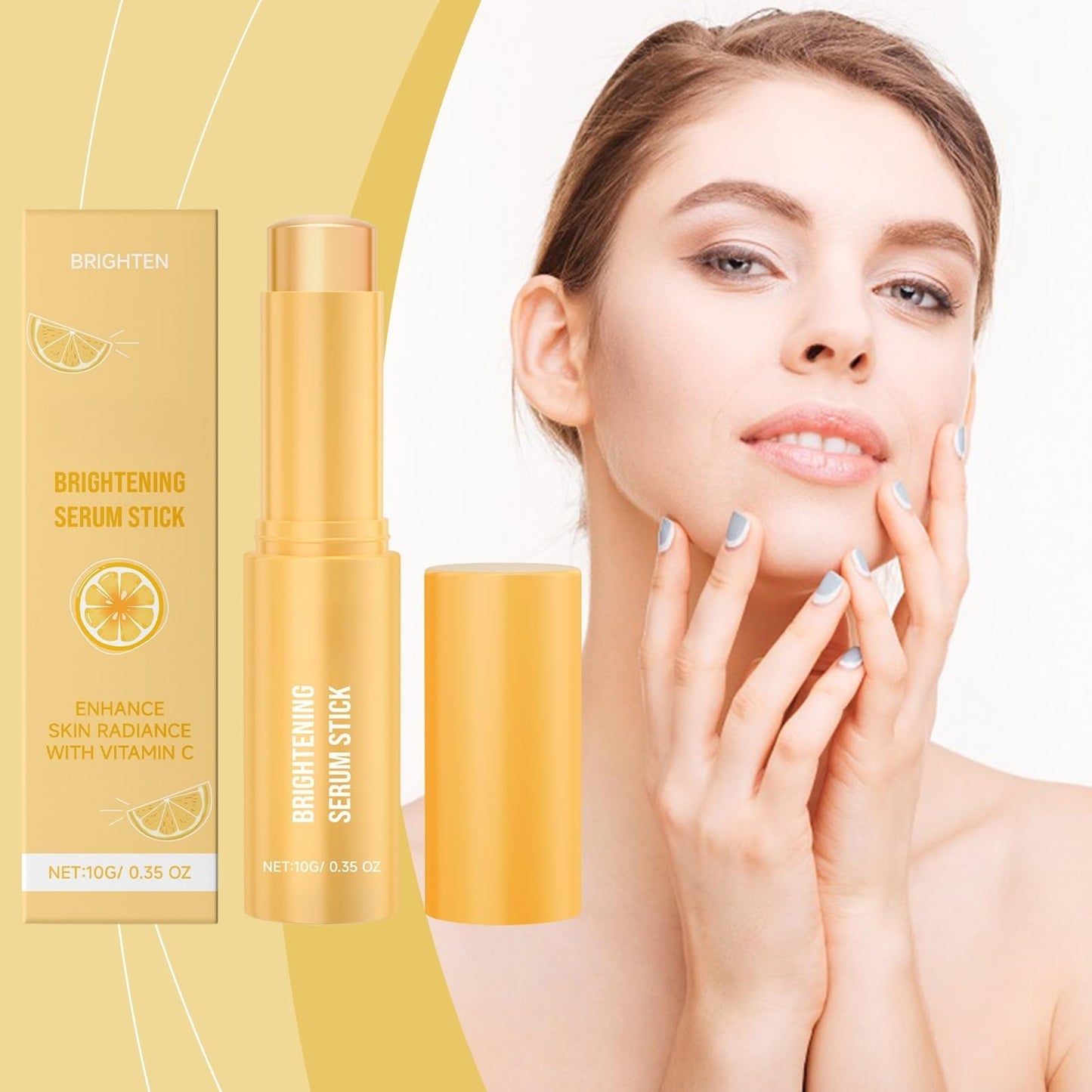 Jinjiar Vitamin C Multi Balm Stick,Brighten Vitamin C Eye Balm,Face Moisturisers for Dry Skin,Vita-min-C Eye Cream Stick,Face Cream for Women,Firming Face Cream,Brightening Fa-ce Cream,Moisture Multi Ba-lm